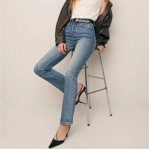 Reformation Cynthia stretch, high rise, straight Jeans. Size 26.
